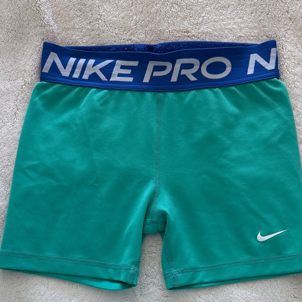 Nike Kids Pro Teal and Blue Shorts